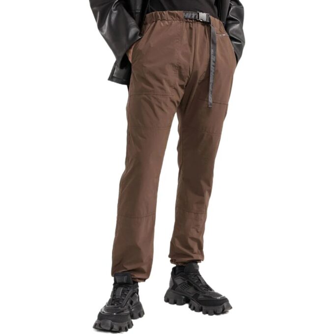 Pantalones casuales rectos de color liso SS22, versión estándar, marrón