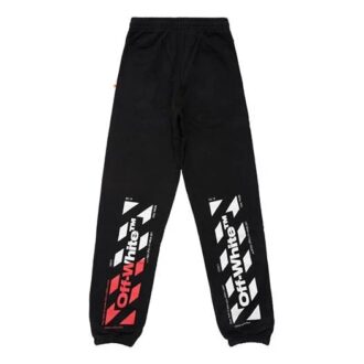 Pantalones con estampado de logotipo a rayas SS19