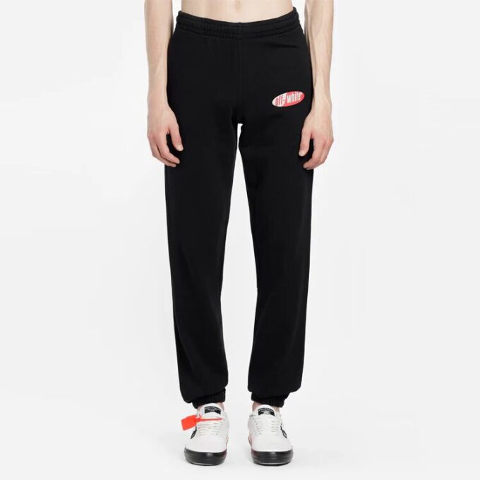Pantalones con estampado de logotipo a rayas SS19