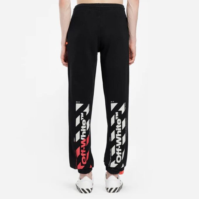 Pantalones con estampado de logotipo a rayas SS19