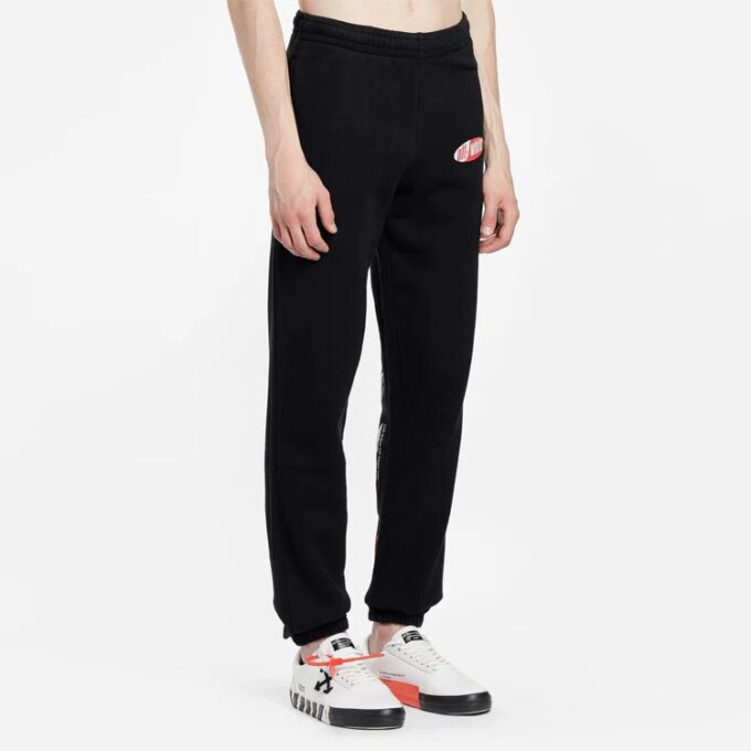 Pantalones con estampado de logotipo a rayas SS19