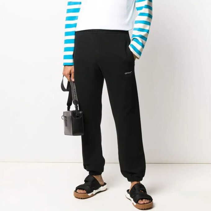 Pantalones con estampado de logotipo FW20 para hombre, negros