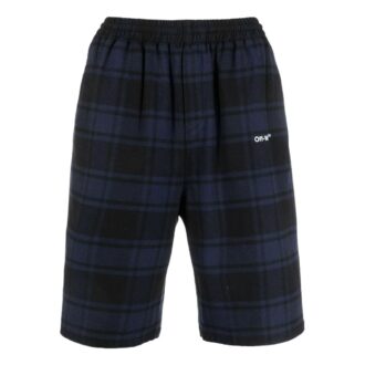 Pantalones Cortos a cuadros con estampado de flechas SS22, azul