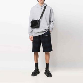 Pantalones Cortos a cuadros con estampado de flechas SS22, azul