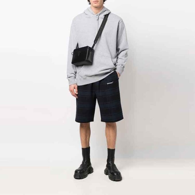 Pantalones Cortos a cuadros con estampado de flechas SS22, azul