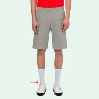 Pantalones Cortos básicos con estampado de logotipo pequeño, grises