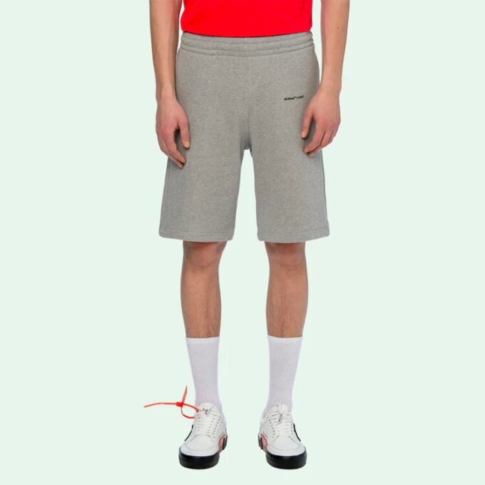 Pantalones Cortos básicos con estampado de logotipo pequeño, grises