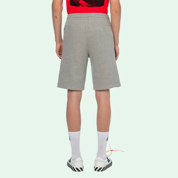 Pantalones Cortos básicos con estampado de logotipo pequeño, grises