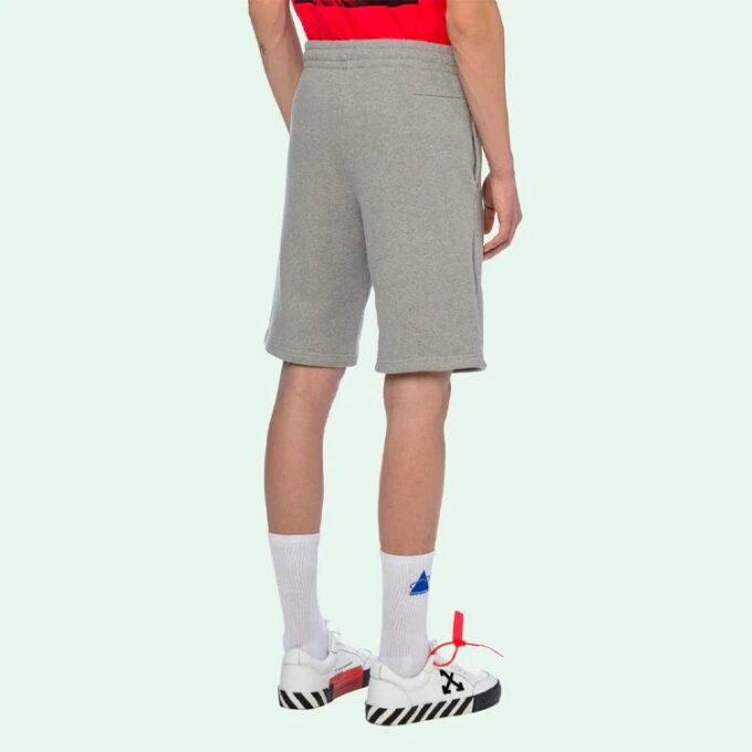 Pantalones Cortos básicos con estampado de logotipo pequeño, grises