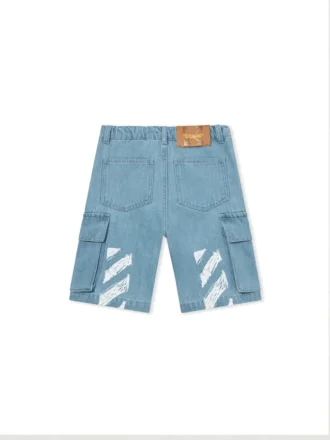 Pantalones Cortos Cargo con bocetos diagonales