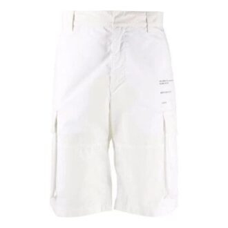Pantalones Cortos cargo con estampado del logotipo SS21, blancos