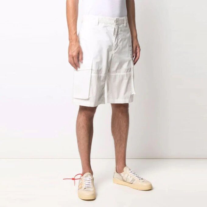Pantalones Cortos cargo con estampado del logotipo SS21, blancos