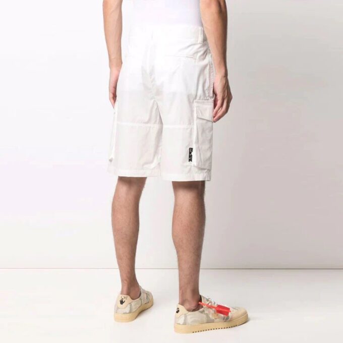 Pantalones Cortos cargo con estampado del logotipo SS21, blancos