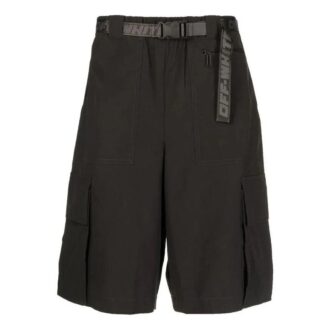Pantalones Cortos casuales con cinturón de color liso SS22, negros