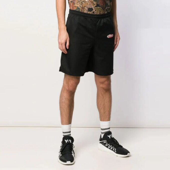 Pantalones Cortos con cintura elástica y estampado del logotipo, versión negra