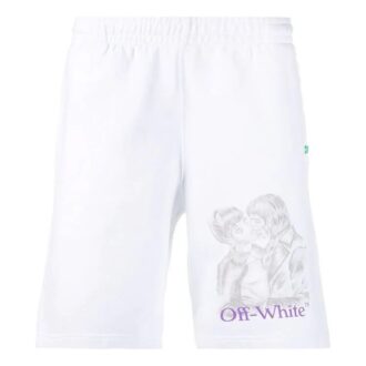 Pantalones Cortos con estampado de retratos, blancos