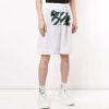 Pantalones Cortos con estampado y diseño calado, blancos