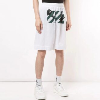 Pantalones Cortos con estampado y diseño calado, blancos