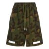 Pantalones Cortos de algodón de camuflaje para hombre Off-White, verde militar