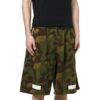 Pantalones Cortos de algodón de camuflaje para hombre Off-White, verde militar