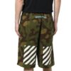 Pantalones Cortos de algodón de camuflaje para hombre Off-White, verde militar