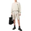 Pantalones Cortos de Algodón Rectos con Botones en la Cintura y Color Liso para Hombre de Off-White, Color Blanco Cremoso