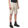 Pantalones Cortos de Algodón Rectos con Botones en la Cintura y Color Liso para Hombre de Off-White, Color Blanco Cremoso