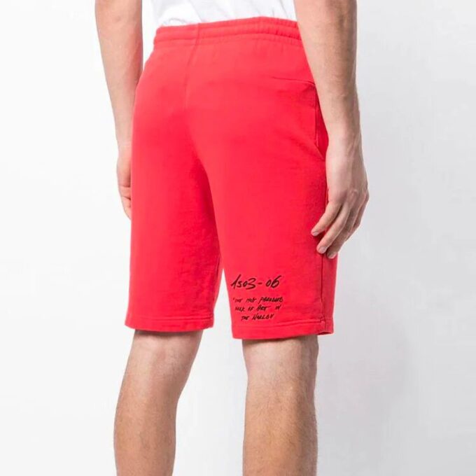 Pantalones Cortos de chándal con estampado de la Mona Lisa para hombre, color rojo