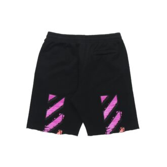 Pantalones Cortos de chándal con rayas diagonales SS21 para hombre, negros