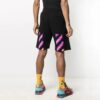 Pantalones Cortos de chándal con rayas diagonales SS21 para hombre, negros