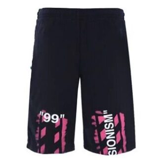 Pantalones cortos de chándal negros con estampado Diag de Virgil Abloh para hombre