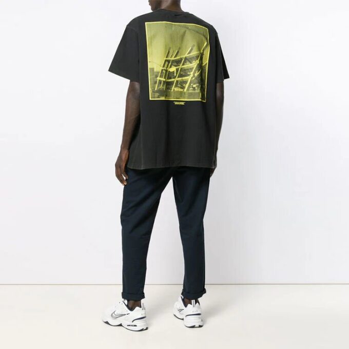 Pantalones Cortos de corte holgado con estampado en la espalda, manga corta, negro