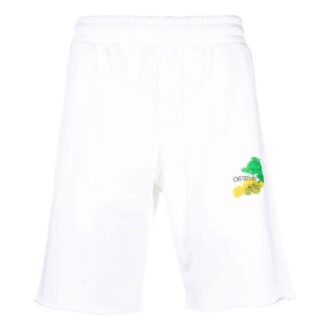 Pantalones Cortos de corte sin rematar con flechas «Blanco»