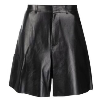 Pantalones Cortos de Cuero para Hombre Off-White SS21, corte holgado, negros