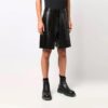 Pantalones Cortos de Cuero para Hombre Off-White SS21, corte holgado, negros