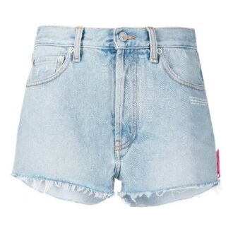 Pantalones Cortos de Denim lavados con logotipo Off-White, versión Ordinary, azul