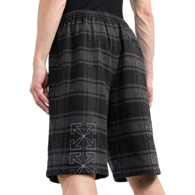 Pantalones Cortos de estampado de cuadros «Negro Gris»