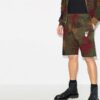 Pantalones Cortos de hombre con estampado de flechas y camuflaje de hojas FW20, color caqui/verde