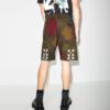 Pantalones Cortos de hombre con estampado de flechas y camuflaje de hojas FW20, color caqui/verde
