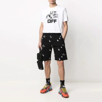 Pantalones Cortos de hombre con estampado de logotipo SS21, color negro