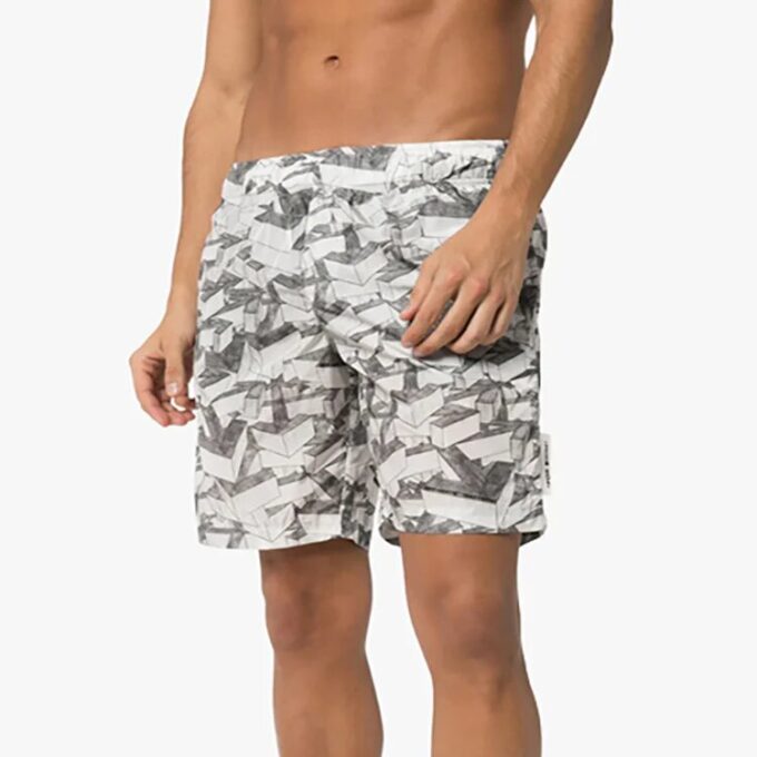 Pantalones Cortos de hombre Off-White con estampado de flechas, gris