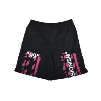Pantalones Cortos de malla con estampado diagonal negros para hombre de Virgil Abloh