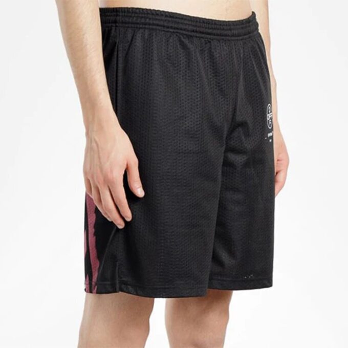 Pantalones Cortos de malla con estampado diagonal negros para hombre de Virgil Abloh