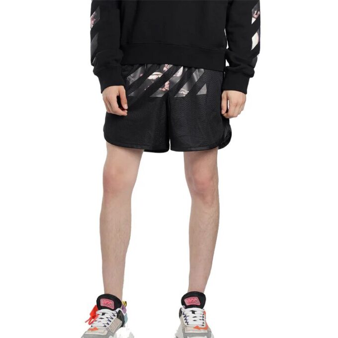 Pantalones Cortos de malla con flechas Caravaggio, negros
