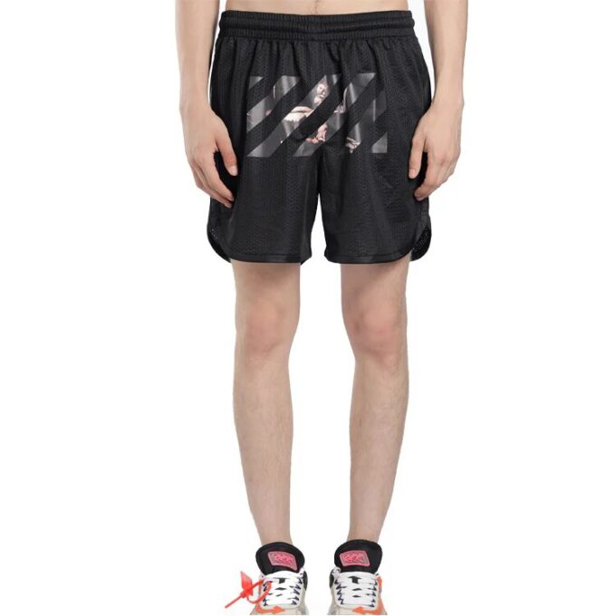 Pantalones Cortos de malla con flechas Caravaggio, negros