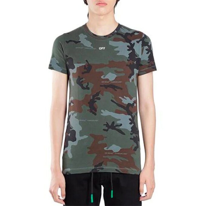 Pantalones Cortos de manga corta de corte ajustado sin rematar, versión estándar, estampado de camuflaje