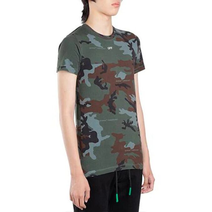 Pantalones Cortos de manga corta de corte ajustado sin rematar, versión estándar, estampado de camuflaje