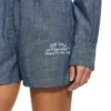 Pantalones Cortos de Pijama de Denim Chambray