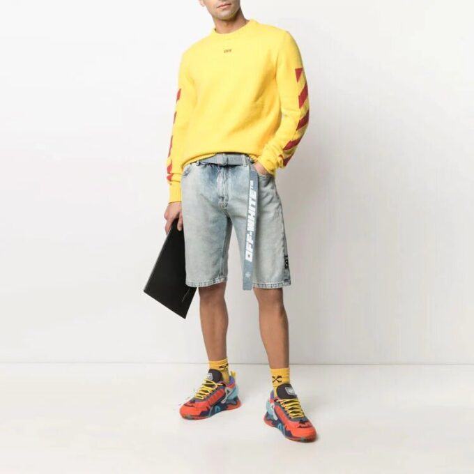 Pantalones Cortos Denim con estampado del logotipo SS21, versión azul
