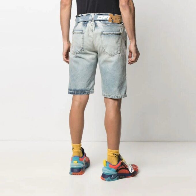 Pantalones Cortos Denim con estampado del logotipo SS21, versión azul